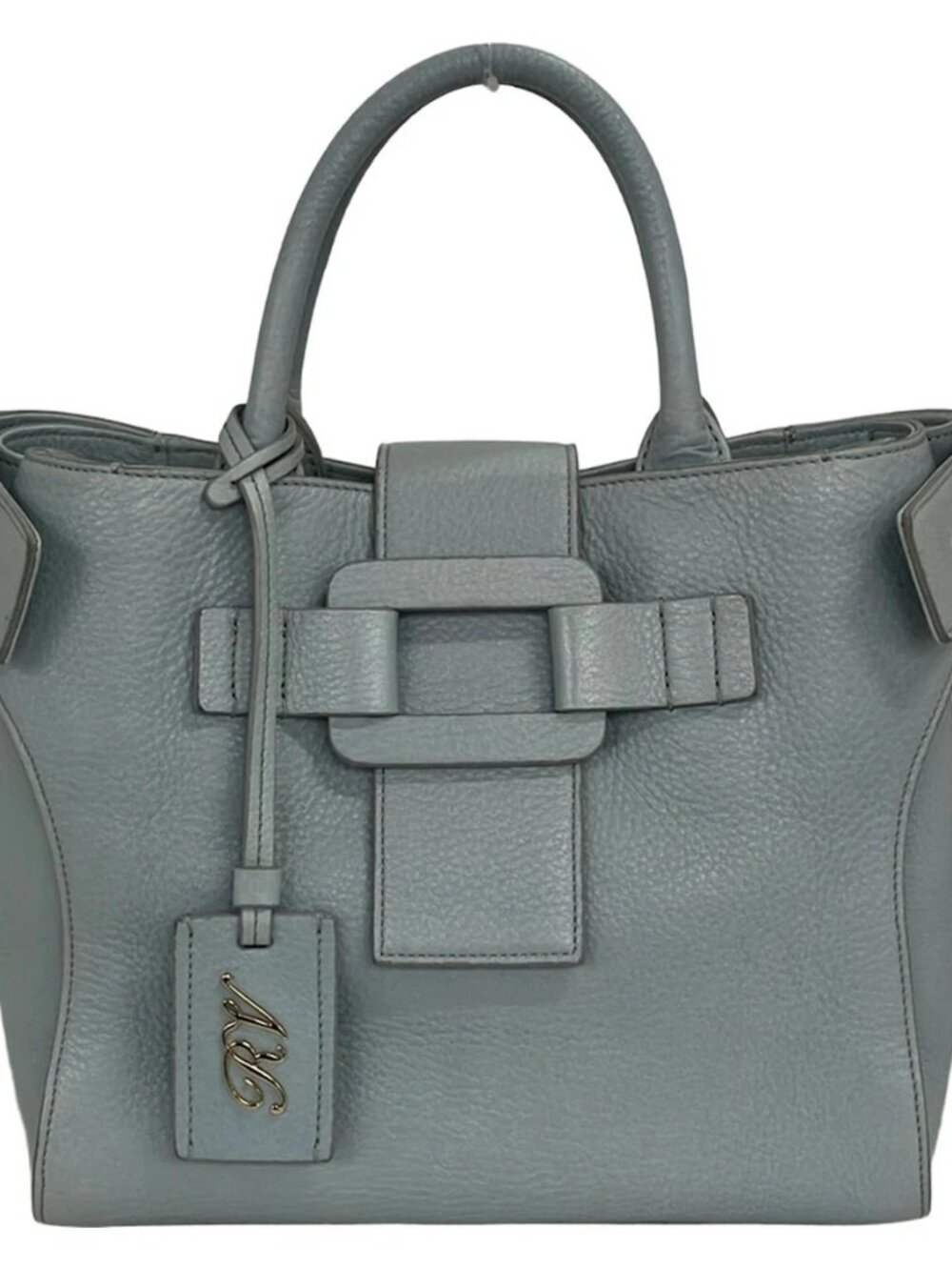 Roger Vivier Pilgrim du Jour Light Blue Leather Handbag